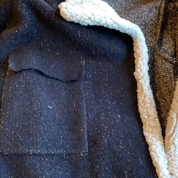 NWT Zara Knit Sherpa Trim Oversized Sweater Jacket - Picture 8 of 8